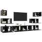 8-tlg. TV-Schrank-Set Schwarz Holzwerkstoff 8-tlg. TV-Schrank-Set Schwarz Holzwerkstoff