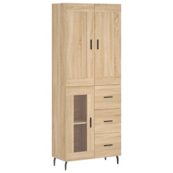 Highboard Sonoma-Eiche 69,5x34x180 cm Holzwerkstoff