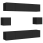 6-tlg. TV-Schrank-Set Schwarz Holzwerkstoff 6-tlg. TV-Schrank-Set Schwarz Holzwerkstoff