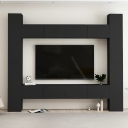 8-tlg. TV-Schrank-Set Schwarz Holzwerkstoff