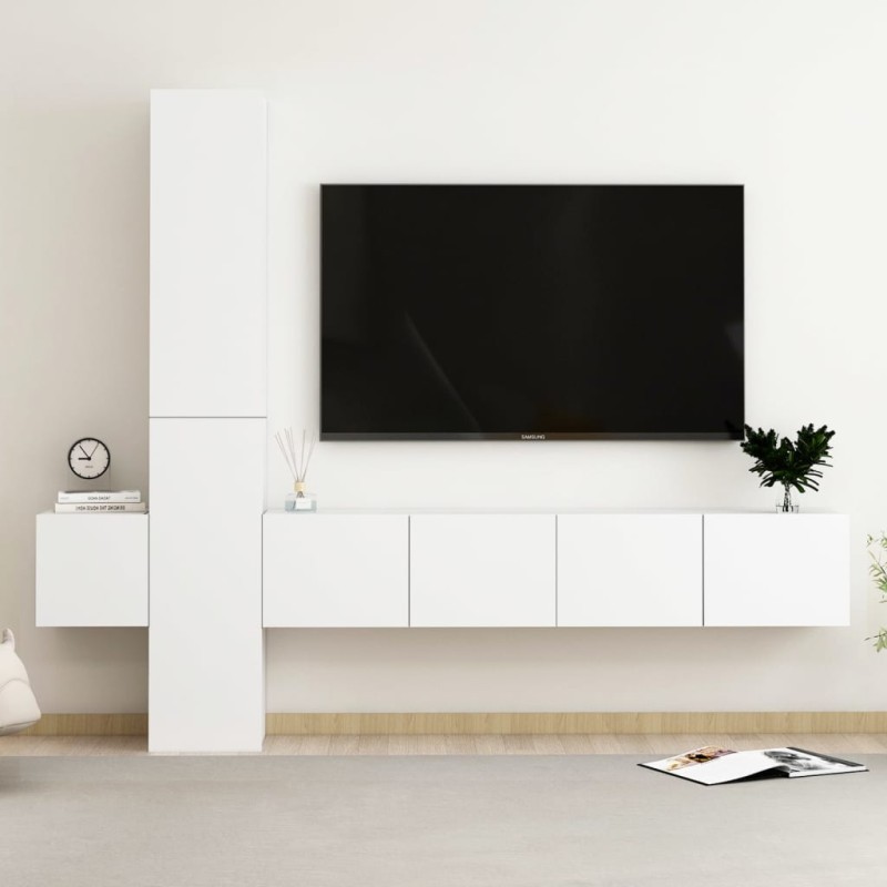 5-tlg. TV-Schrank-Set Weiß Holzwerkstoff 5-tlg. TV-Schrank-Set Weiß Holzwerkstoff
