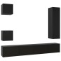 5-tlg. TV-Schrank-Set Schwarz Holzwerkstoff 5-tlg. TV-Schrank-Set Schwarz Holzwerkstoff