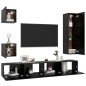 5-tlg. TV-Schrank-Set Schwarz Holzwerkstoff 5-tlg. TV-Schrank-Set Schwarz Holzwerkstoff