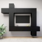 vidaXL 9-tlg. TV-Schrank-Set Schwarz Holzwerkstoff vidaXL 9-tlg. TV-Schrank-Set Schwarz Holzwerkstoff