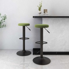 vidaXL Barhocker 2 Stk. Hellgrün Samt