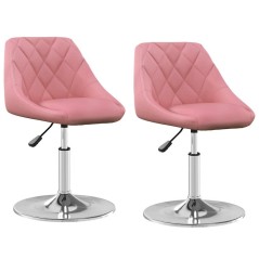 vidaXL Esszimmerstühle 2 Stk. Drehbar Rosa Samt
