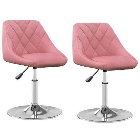 vidaXL Esszimmerstühle 2 Stk. Drehbar Rosa Samt