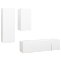 4-tlg. TV-Schrank-Set Weiß Holzwerkstoff