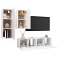 4-tlg. TV-Schrank-Set Weiß Holzwerkstoff 4-tlg. TV-Schrank-Set Weiß Holzwerkstoff