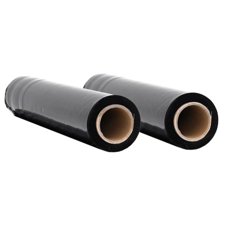 vidaXL Stretchfolie 2 Stk. Schwarz 20 μm 50 cm x 300 m