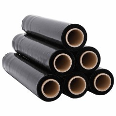 vidaXL Stretchfolie 6 Stk. Schwarz 30 μm 50 cm x 150 m