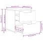 vidaXL Nachttisch VISNES Betongrau 45x40x50 cm Holzwerkstoff vidaXL Nachttisch VISNES Betongrau 45x40x50 cm Holzwerkstoff