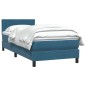 vidaXL Boxspringbett mit Matratze Dunkelblau 90x220 cm Samt
