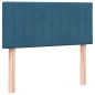 vidaXL Boxspringbett mit Matratze Dunkelblau 90x220 cm Samt