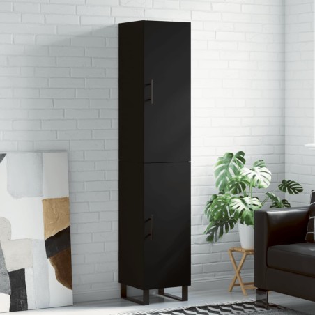 Highboard Schwarz 34,5x34x180 cm Holzwerkstoff