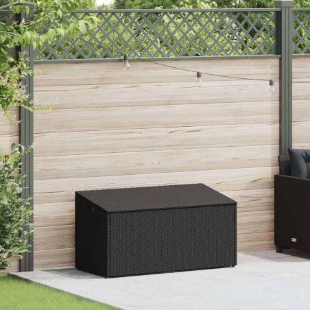 vidaXL Garten-Auflagenbox Schwarz 110x50x58 cm Poly Rattan