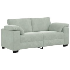 vidaXL Zweisitzer-Sofa Hellgrau 140 cm Samt