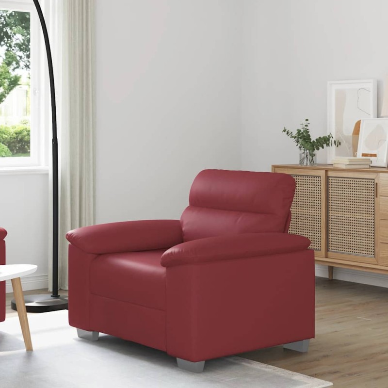 vidaXL Sessel Weinrot 60 cm Kunstleder vidaXL Sessel Weinrot 60 cm Kunstleder