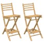 vidaXL Outdoor-Barhocker mit Fußstützen 2 Stk. Klappbar Bambus vidaXL Outdoor-Barhocker mit Fußstützen 2 Stk. Klappbar Bambus