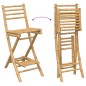 vidaXL Outdoor-Barhocker mit Fußstützen 2 Stk. Klappbar Bambus vidaXL Outdoor-Barhocker mit Fußstützen 2 Stk. Klappbar Bambus