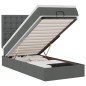 vidaXL Ottomane Bett mit Matratze & LEDs Dunkelgrau 90x200 cm Stoff vidaXL Ottomane Bett mit Matratze & LEDs Dunkelgrau 90x200 cm Stoff