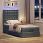 vidaXL Ottomane Bett mit Matratze & LEDs Dunkelgrau 90x200 cm Stoff vidaXL Ottomane Bett mit Matratze & LEDs Dunkelgrau 90x200 cm Stoff