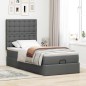 vidaXL Ottomane Bett mit Matratze & LEDs Dunkelgrau 90x200 cm Stoff vidaXL Ottomane Bett mit Matratze & LEDs Dunkelgrau 90x200 cm Stoff