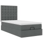 vidaXL Ottomane Bett mit Matratze & LEDs Dunkelgrau 90x200 cm Stoff vidaXL Ottomane Bett mit Matratze & LEDs Dunkelgrau 90x200 cm Stoff