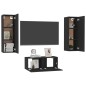 3-tlg. TV-Schrank-Set Schwarz Holzwerkstoff 3-tlg. TV-Schrank-Set Schwarz Holzwerkstoff
