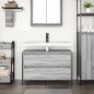 vidaXL Waschbeckenunterschrank mit Schubladen Grau Sonoma 90x34,5x60cm vidaXL Waschbeckenunterschrank mit Schubladen Grau Sonoma 90x34,5x60cm
