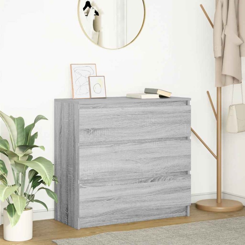 vidaXL Sideboard Grau Sonoma 80x35x76 cm Holzwerkstoff vidaXL Sideboard Grau Sonoma 80x35x76 cm Holzwerkstoff