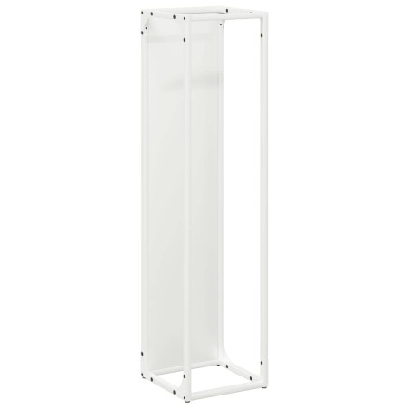 vidaXL Brennholzregal Weiß 25x25x100 cm Kaltgewalzter Stahl