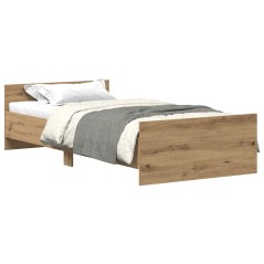 vidaXL Bettgestell ohne Matratze Artisan-Eiche 75x190 cm Holzwerkstoff