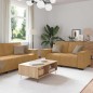 vidaXL 3-tlg. Sofagarnitur mit Kissen Braun Samt
