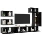8-tlg. TV-Schrank-Set Schwarz Holzwerkstoff 8-tlg. TV-Schrank-Set Schwarz Holzwerkstoff