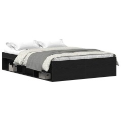 vidaXL Bettgestell ohne Matratze Schwarz Eichen-Optik 120x200 cm