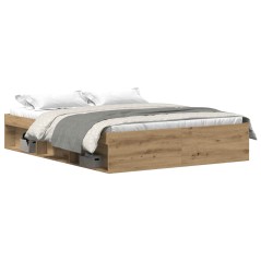 vidaXL Bettgestell ohne Matratze Artisan-Eiche 150x200cm Holzwerkstoff