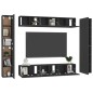 10-tlg. TV-Schrank-Set Schwarz Holzwerkstoff 10-tlg. TV-Schrank-Set Schwarz Holzwerkstoff