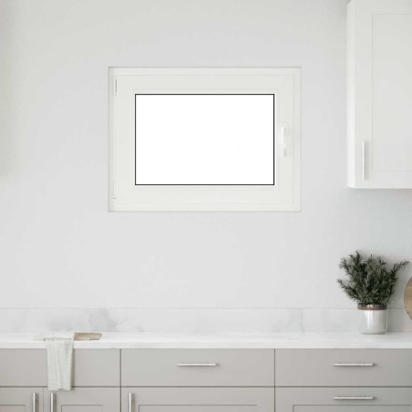 vidaXL Kellerfenster RISOR 80x60 cm Dreh Kipp DIN Links Weiß