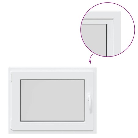 vidaXL Kellerfenster RISOR 80x60 cm Dreh Kipp DIN Links Weiß