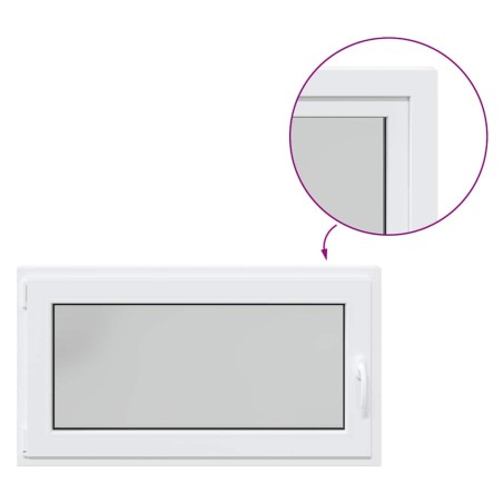 vidaXL Kellerfenster RISOR 110x50 cm Dreh Kipp DIN Links Weiß