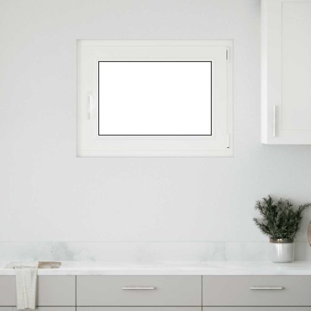 vidaXL Kellerfenster RISOR 80x60 cm Dreh Kipp DIN Rechts Weiß