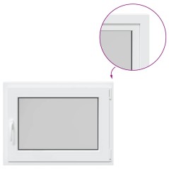 vidaXL Kellerfenster RISOR 80x60 cm Dreh Kipp DIN Rechts Weiß
