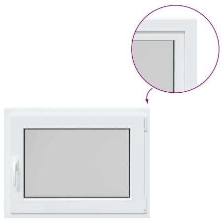 vidaXL Kellerfenster RISOR 80x60 cm Dreh Kipp DIN Rechts Weiß