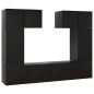 6-tlg. TV-Schrank-Set Schwarz Holzwerkstoff 6-tlg. TV-Schrank-Set Schwarz Holzwerkstoff
