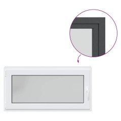 vidaXL Kellerfenster RISOR 120x60 cm Dreh Kipp DIN Links Anthrazit