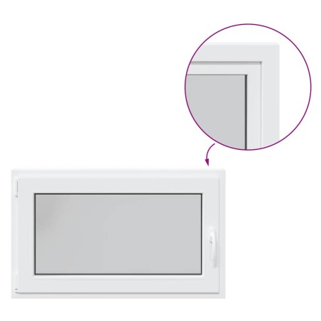 vidaXL Kellerfenster RISOR 100x60 cm Dreh Kipp DIN Links Weiß
