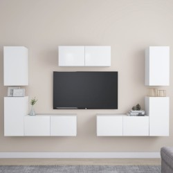 7-tlg. TV-Schrank-Set Weiß Holzwerkstoff