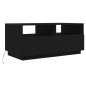 vidaXL Couchtisch mit LED-Leuchten Schwarz Eichen-Optik 90x49x40 cm vidaXL Couchtisch mit LED-Leuchten Schwarz Eichen-Optik 90x49x40 cm
