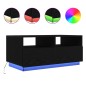 vidaXL Couchtisch mit LED-Leuchten Schwarz Eichen-Optik 90x49x40 cm vidaXL Couchtisch mit LED-Leuchten Schwarz Eichen-Optik 90x49x40 cm